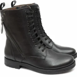 AB SHOES STIVALETTO STILE ANFIBIO ALLACCIATO NAPPA MORBIDA