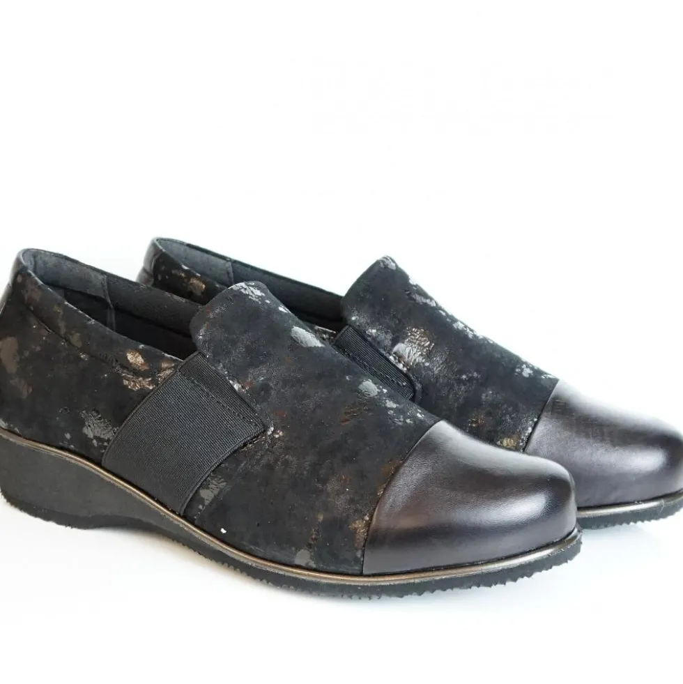 ALICE MOCASSINO ELEGANTE ZEPPA ULTRALEGGERA TOMAIA NAPPA NERA