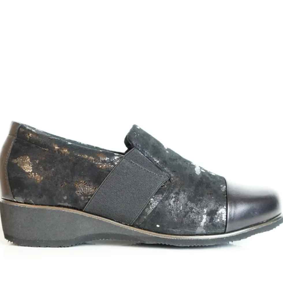ALICE MOCASSINO ELEGANTE ZEPPA ULTRALEGGERA TOMAIA NAPPA NERA