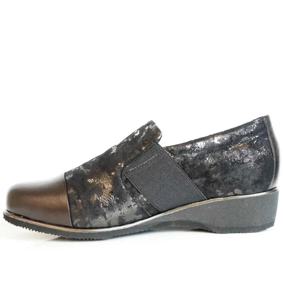 ALICE MOCASSINO ELEGANTE ZEPPA ULTRALEGGERA TOMAIA NAPPA NERA