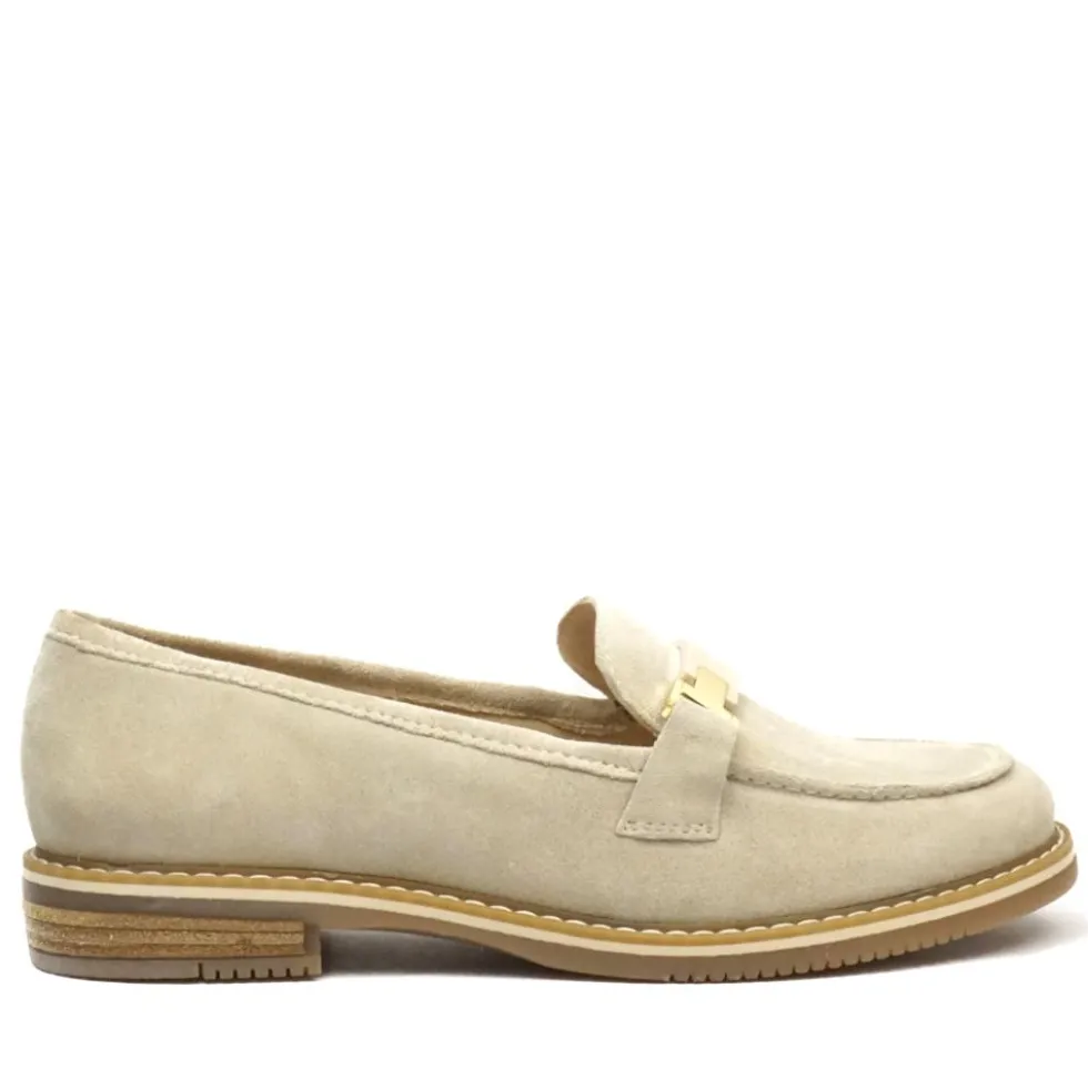 ARA MOCASSINO FONDO ELEGANTE CAMOSCIO BEIGE CALZATA MEDIA