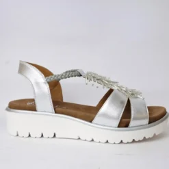 ARA SANDALO ELASTICIZZATO IN PELLE ARGENTO
