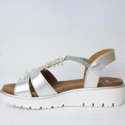 ARA SANDALO ELASTICIZZATO IN PELLE ARGENTO
