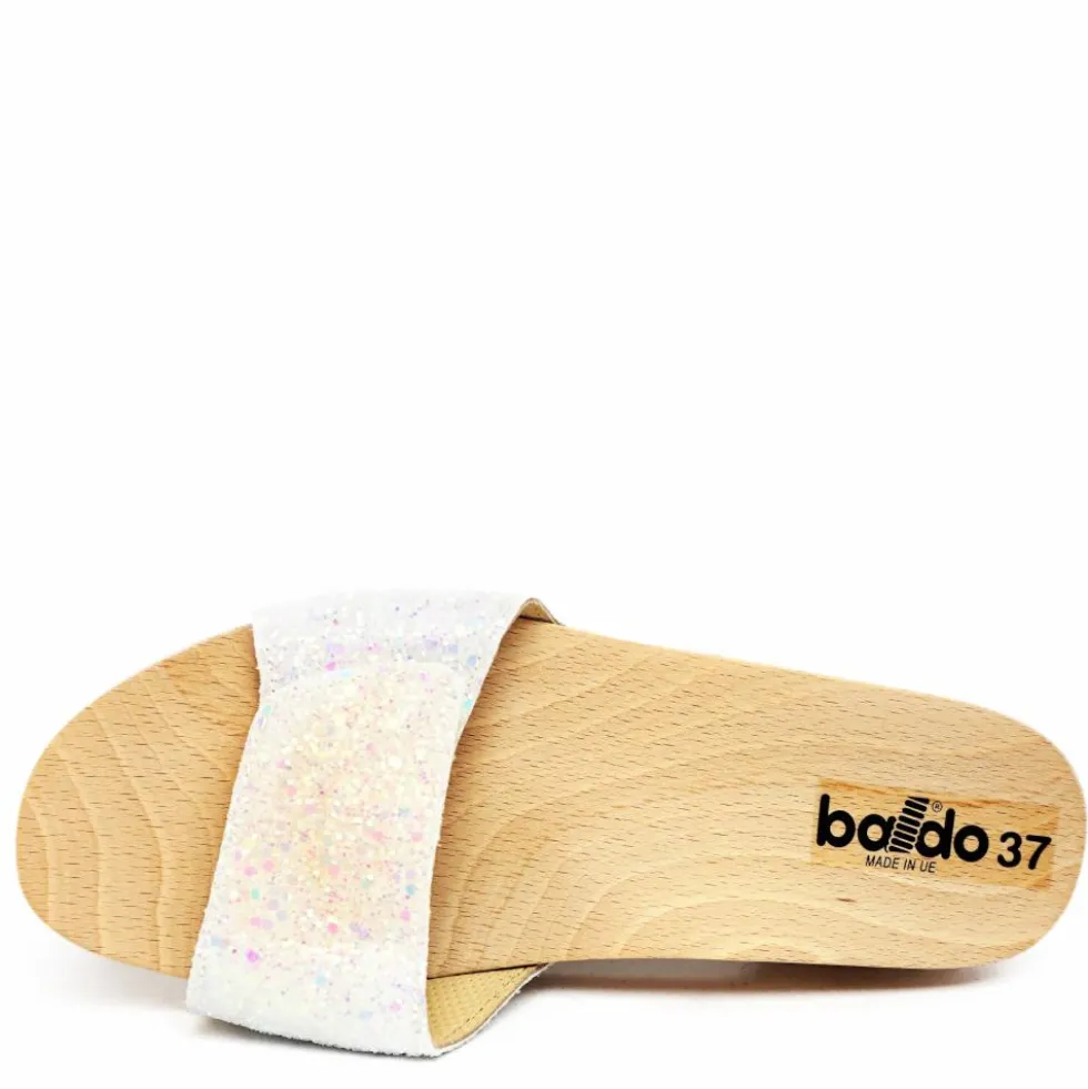 BALDO MELANIA CIABATTA DONNA IN LEGNO E PELLE BIANCO