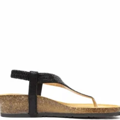 BIONATURA BALI SANDALO DONNA INFRADITO IN PELLE CON STRASS ALLACCIATURA CON ELASTICO