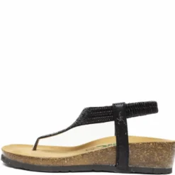 BIONATURA BALI SANDALO DONNA INFRADITO IN PELLE CON STRASS ALLACCIATURA CON ELASTICO