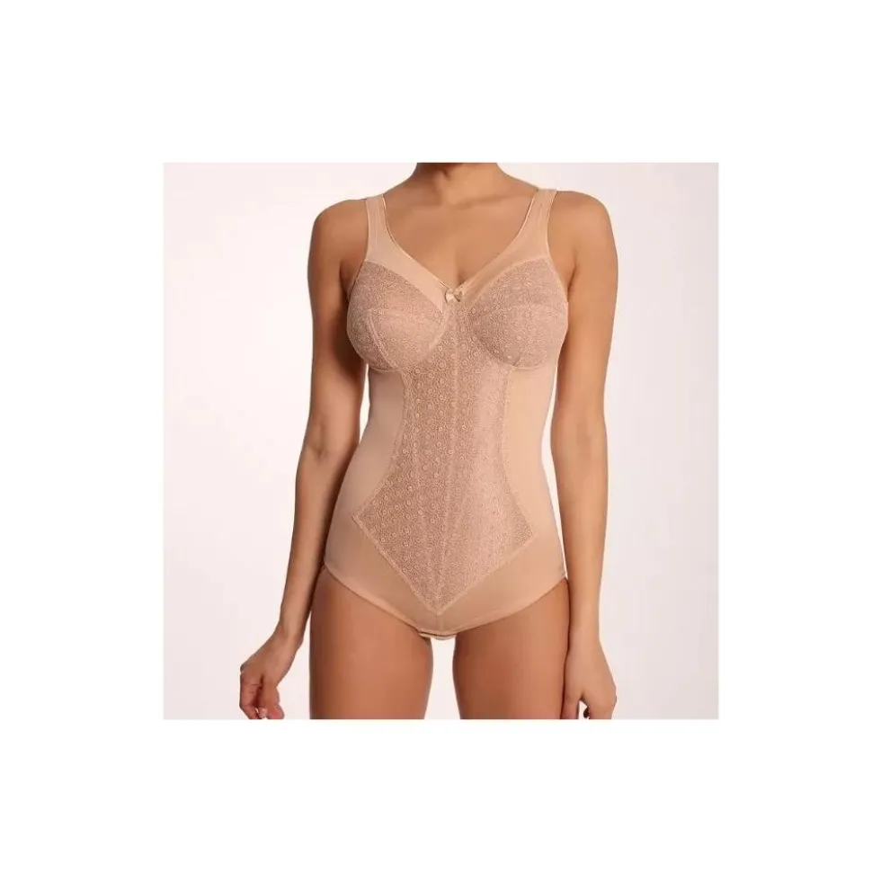 CLARA SERIE M MILOU BODY A GUAINA SGAMBATO SNELLENTE TAGLIE FORTI NERO - NUDE - PANNA