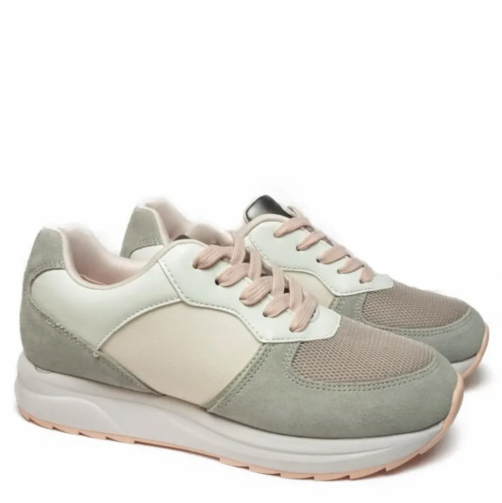 DR SCHOLL BEVERLY LACES SCARPA DA TENNIS DONNA IN TESSUTO ROSA GRIGIO