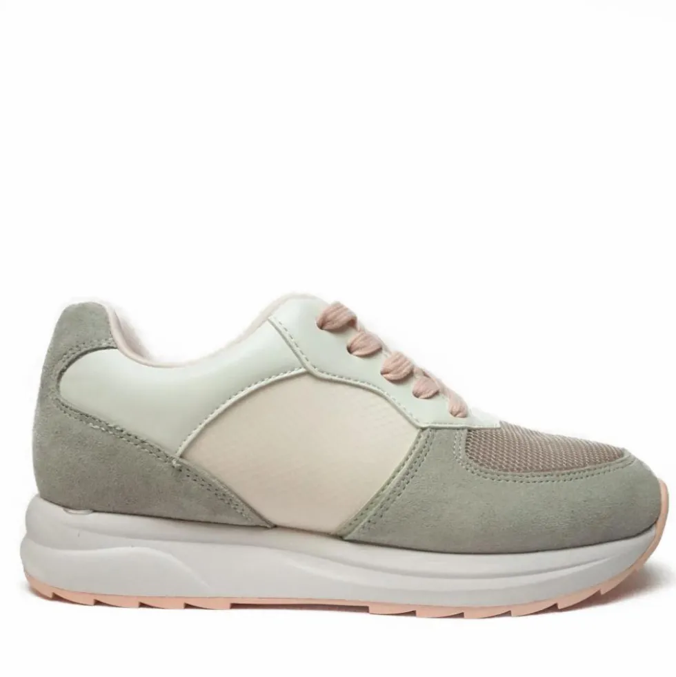 DR SCHOLL BEVERLY LACES SCARPA DA TENNIS DONNA IN TESSUTO ROSA GRIGIO