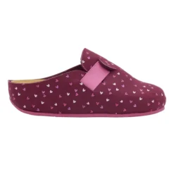 DR SCHOLL LARETH PANTOFOLA DONNA IN MICROFIBRA CON ELASTICO E CUORI BORDEAUX