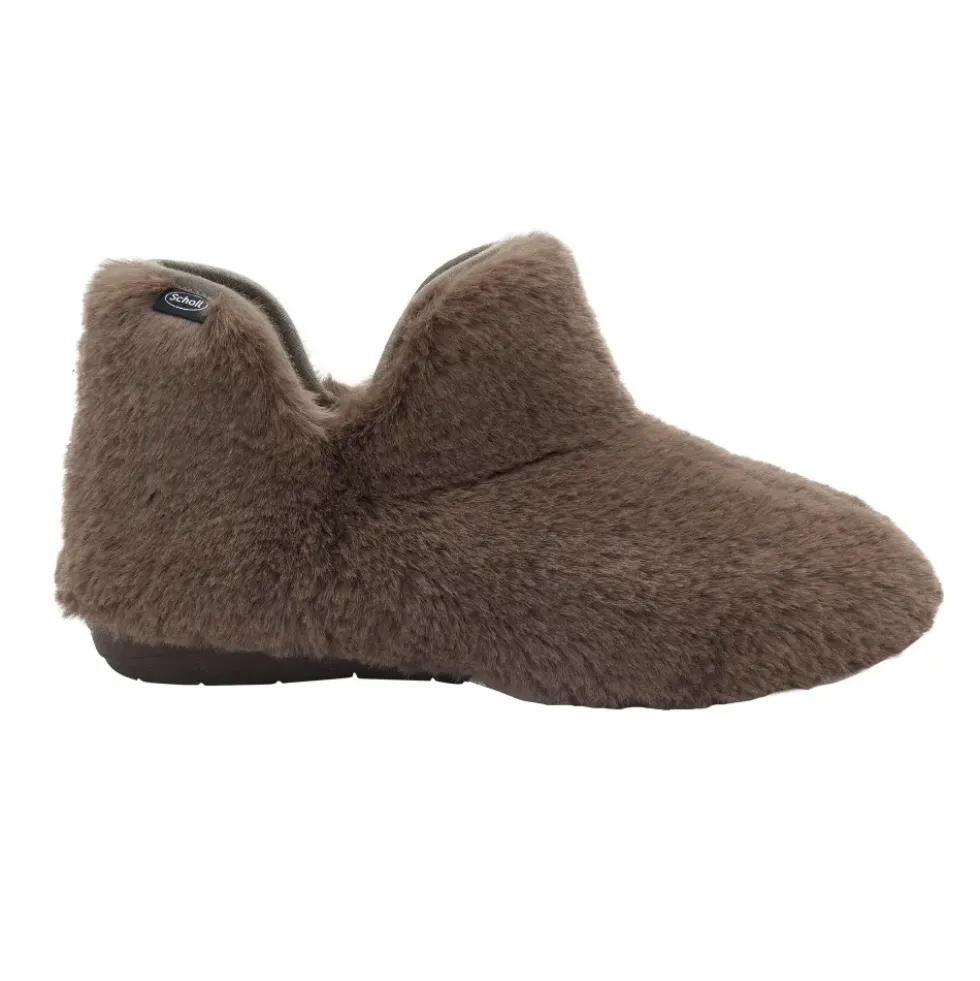 DR SCHOLL MOLLY BOOTIE PANTOFOLA STIVALETTO IN MICROFIBRA MARRONE