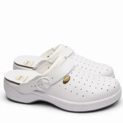 DR. SCHOLL'S NEW BONUS ZOCCOLI IN PELLE TRAFORATA BIANCO