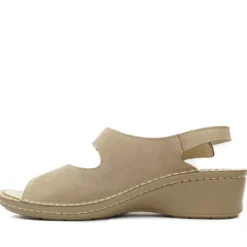 DUNA SANDALO CON PLANTARE ESTRAIBILE TOMAIA IN NUBUK E FONDO CUBA BEIGE