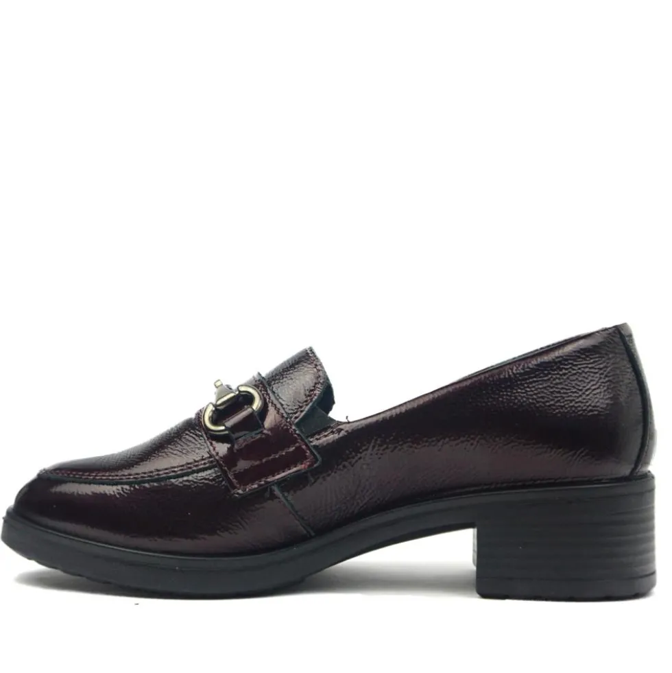 ENVAL MOCASSINO CON TACCHETTO BORDEAUX LUCIDO MODELLO JOEL