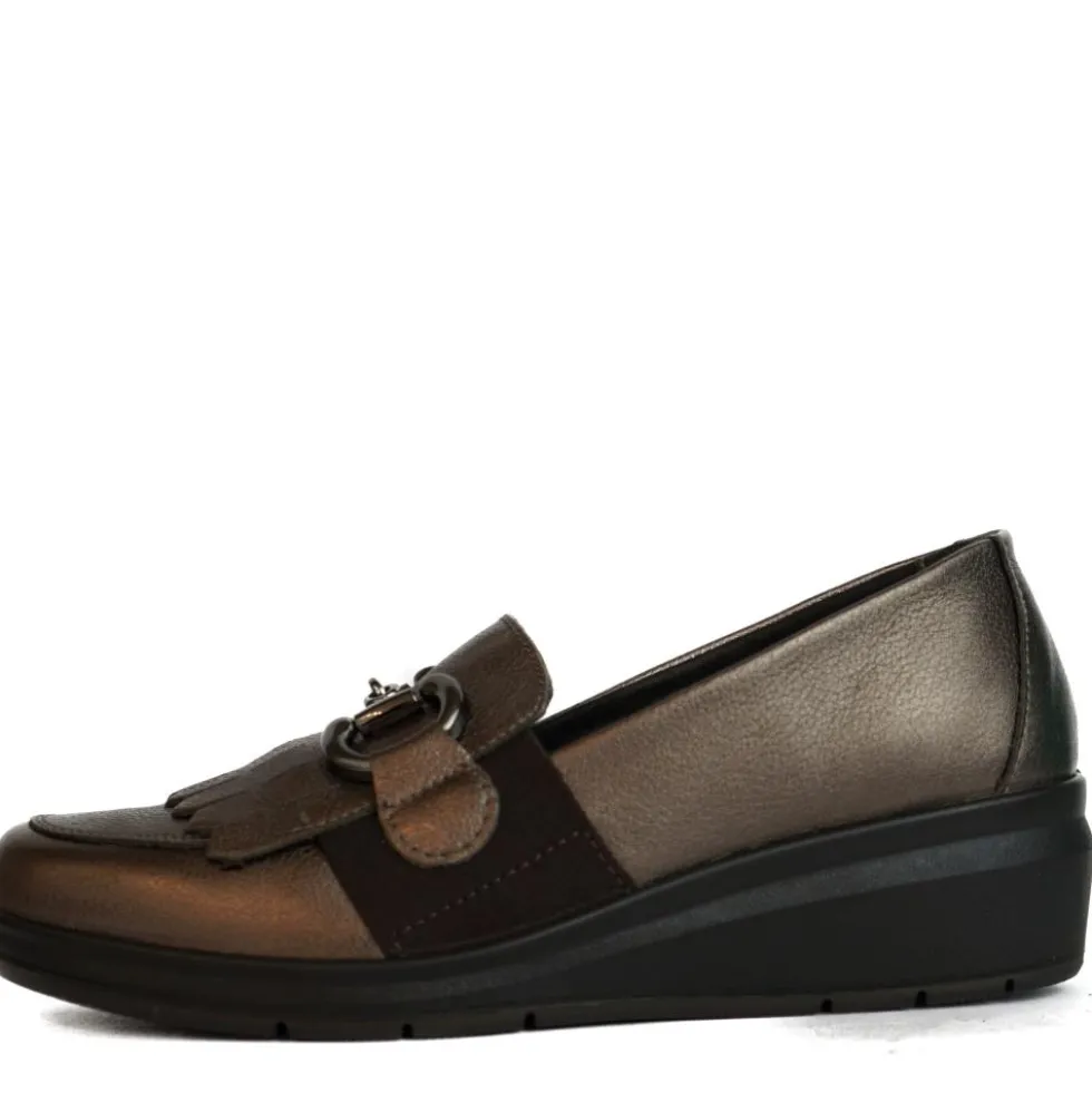 ENVAL SOFT MOCASSINO DONNA IN MORBIDA NAPPABRONZO