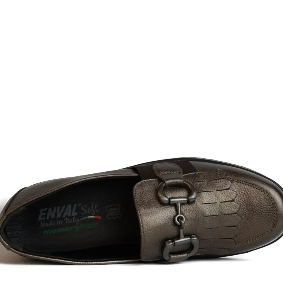 ENVAL SOFT MOCASSINO DONNA IN MORBIDA NAPPABRONZO