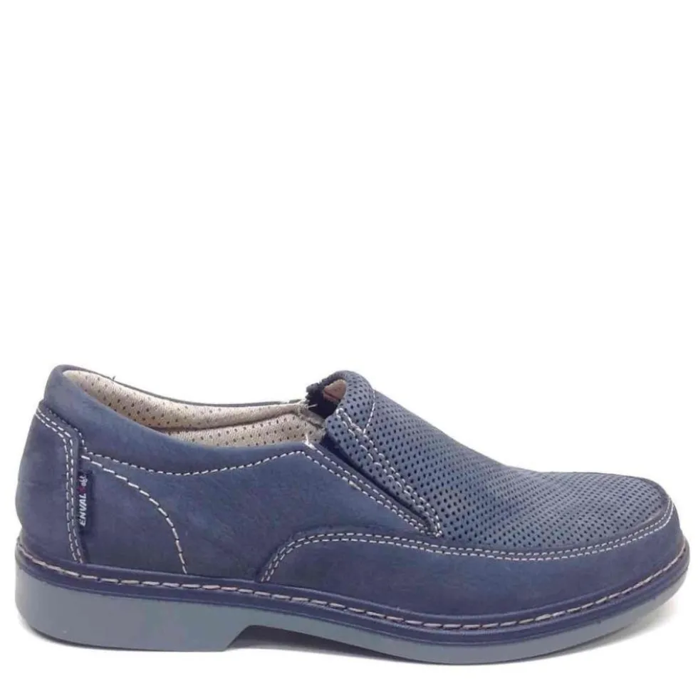 ENVAL SOFT SCARPA IN PELLE NABUK BLU DA UOMO