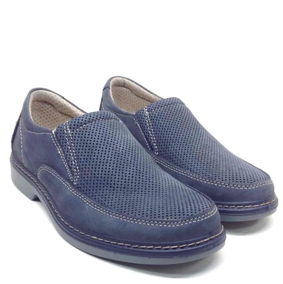 ENVAL SOFT SCARPA IN PELLE NABUK BLU DA UOMO