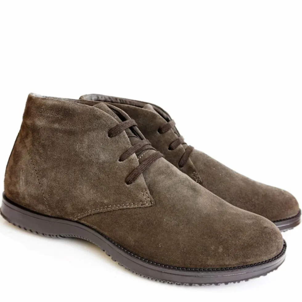 ENVAL SOFT SCARPONCINO ELEGANTE UOMO IN PELLE SCAMOSCIATA MARRONE