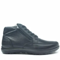 ENVAL SOFT SCARPONCINO UOMO VERA PELLE MARTELLATA PLANTARE ESTRAIBILE NERO