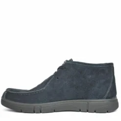 ENVAL SOFT SCARPONCINO UOMO VERA PELLE MORBIDISSIMA LACCI PLANTARE ESTRAIBILE BLU NOTTE