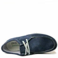 ENVAL SOFT SNEAKER UOMO PELLE SCAMOSCIATA PLANTARE ESTRAIBILE BLU