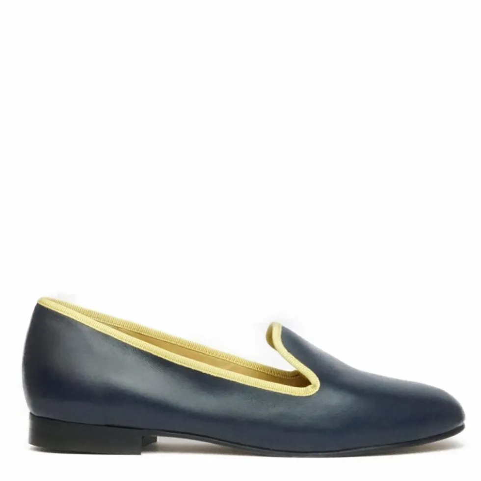ETIENNE MOCASSINO DONNA VERO CUOIO PELLE BLU