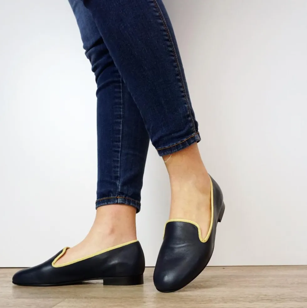 ETIENNE MOCASSINO DONNA VERO CUOIO PELLE BLU