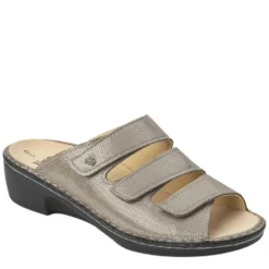 FINN COMFORT CANZO CIABATTA DONNA IN PELLE NERO-BORDEAUX-FANGO-MARINE