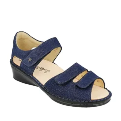 FINN COMFORT FES SANDALO IN PELLE TRIPLO STRAPPO TALLONE CHIUSO PLANTARE ESTRAIBILE