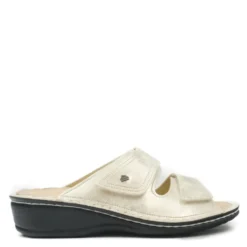 FINN COMFORT JAMAIKA CIABATTE DONNA DOPPIO STRAP PELLE PLANTARE ESTRAIBILE-ORO