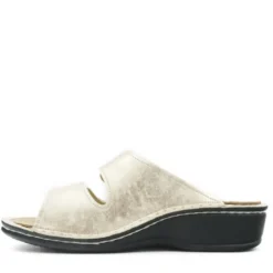 FINN COMFORT JAMAIKA CIABATTE DONNA DOPPIO STRAP PELLE PLANTARE ESTRAIBILE-ORO