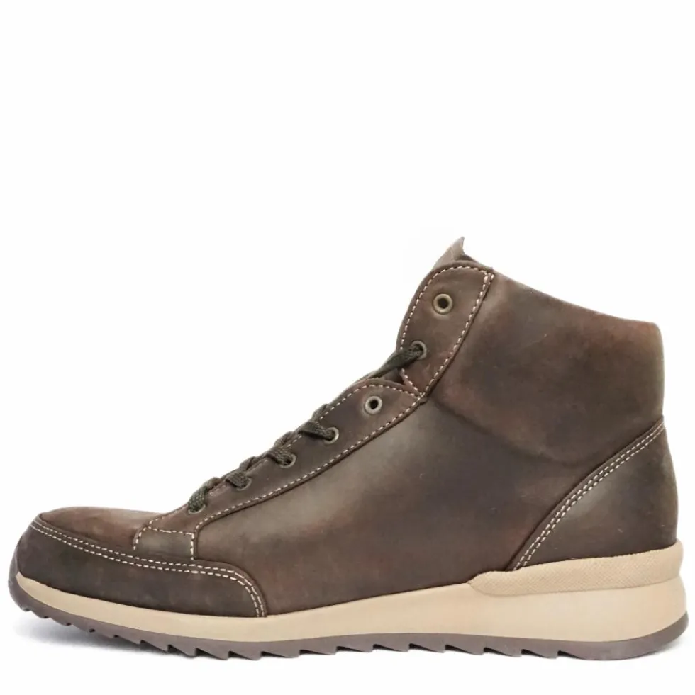 FINN COMFORT LINARES SCARPA COLLO ALTO IN PELLE MARRONE