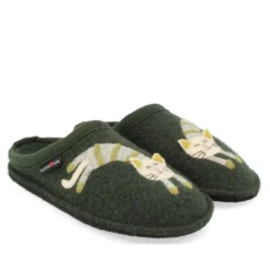 HAFLINGER CHOUPETTE MOSS CIABATTE IN PURA LANA VERGINE