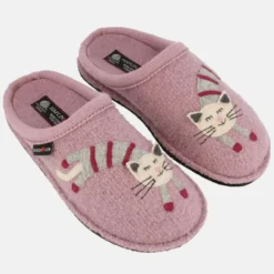 HAFLINGER CHOUPETTE ROSENHOLZ PANTOFOLE IN PURA LANA
