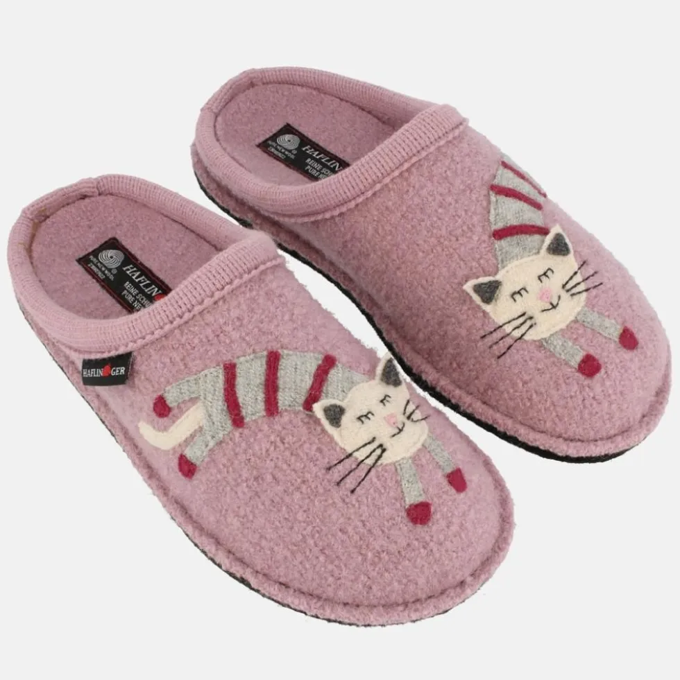 HAFLINGER CHOUPETTE ROSENHOLZ PANTOFOLE IN PURA LANA
