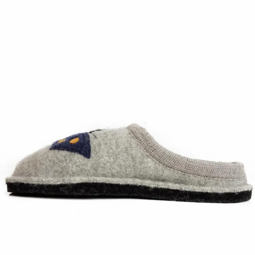 HAFLINGER CIABATTA IN FELTRO DI LANA GATTO/CUCHO GRIGIO CHIARO