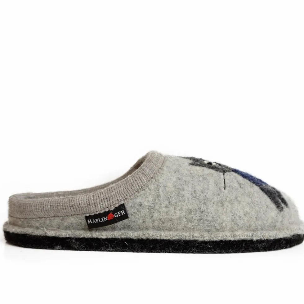 HAFLINGER CIABATTA IN FELTRO DI LANA GATTO/CUCHO GRIGIO CHIARO