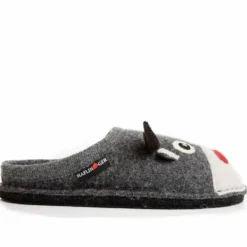HAFLINGER CIABATTA IN FELTRO DI LANA RENNA ANTRACITE