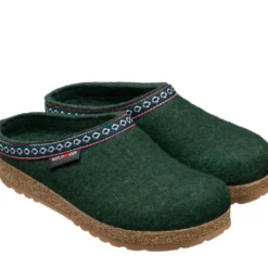 HAFLINGER CIABATTA IN FELTRO DI LANA FRANZL UOMO/DONNA VERDE SCURO