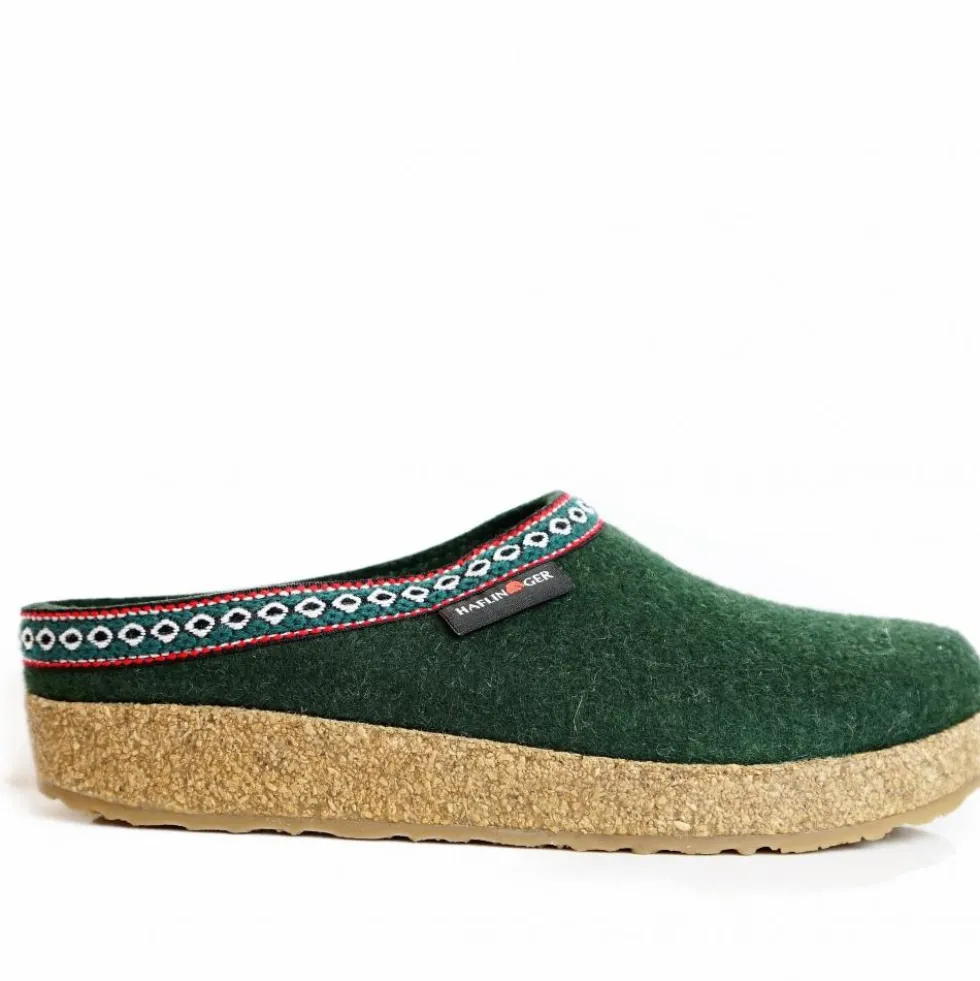 HAFLINGER CIABATTA IN FELTRO DI LANA FRANZL UOMO/DONNA VERDE SCURO