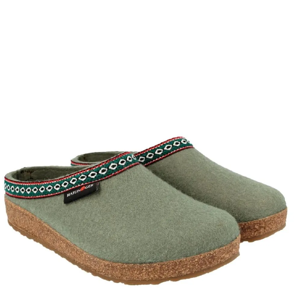 HAFLINGER FRANZL CIABATTA IN FELTRO DI LANA VERDE KIWI