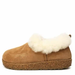 HAFLINGER ICELAND PANTOFOLE IN PELLE DI MONTONE CHESTNUT