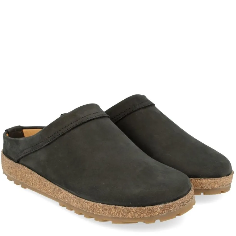 HAFLINGER MALMO CLOG UNISEX IN PELLE PLANTARE MORBIDO NERO