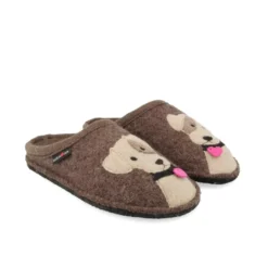 HAFLINGER RUDI PANTOFOLE BRUANMELIERT CIABATTE CAGNOLINO