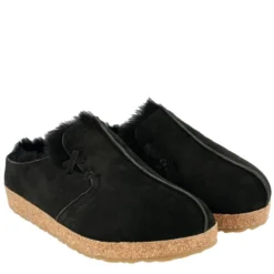 HAFLINGER SASKATCHEWAN CALDE PANTOFOLE CON PELO UNISEX NERO