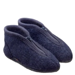 HAFLINGER SLIPPER ZIPPER PANTOFOLA A STIVALETTO CON CERNIERA BLU