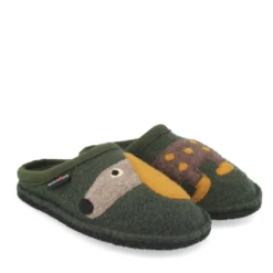 HAFLINGER THEO/CANE CIABATTA IN FELTRO DI LANA UOMO/DONNA MOSS