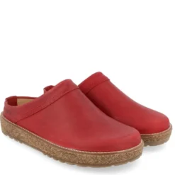 HAFLINGER TRAVEL CLASSIC ROT CLOG UNISEX IN PELLE MORBIDA ROSSA