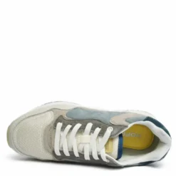 HOFF SEATTLE SCARPA DA TENNIS IN PELLE CON LACCI E PLANTARE ESTRAIBILE BLU GRIGIO